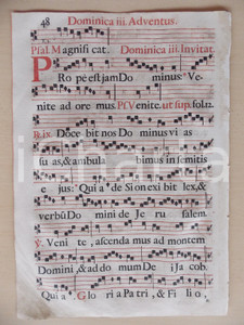 Libro, pubblicazione d epoca 1700 ca ANTIFONARIO ROMANO Pagina canti in rosso e nero III domenica AVVENTO 1