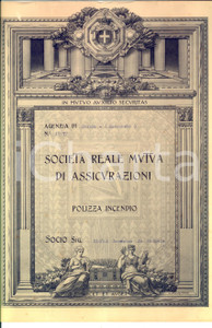 Documento originale, autentico 1943 COCCONATO AT REALE MUTUA Assicurazioni  Polizza assicurativa incendio 1