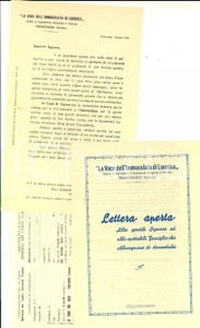 Documento originale, autentico 1946 FRANCENIGO TV Casa di riposo domestiche anziane La Voce dell Immacolata 1