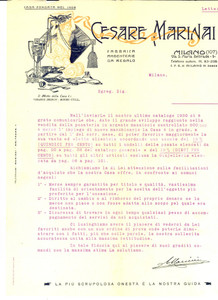 Manoscritto, lettera originale 1930 MILANO Cesare MARINAI Fabbrica argenterie da regalo Lettera commerciale 1