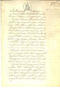 Documento originale, autentico 1877 RIVANAZZANO PV Luigi RACCAGNI affitta podere I MOLINETTI a Carlo LODI 1