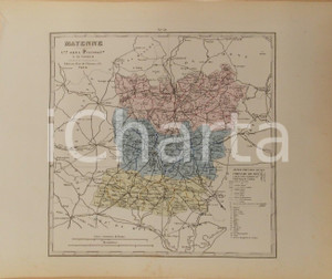 Stampa, bozzetto originale 1870 ca Grand Atlas DÃ©partemental de la France  Mayenne Ed. PILON Tav. 56 1