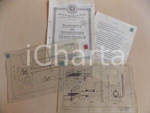 Oggetto da collezione cartaceo 1958 ROMA Brevetto Attilio TESSARI Tavoletta orientabile per letti + disegni 1