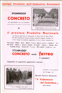 Materiale pubblicitario d’epoca 1955 ca MILANO Ditta Ing. ALAJMO  STONPROOF CONCRETO Pieghevole ILLUSTRATO 1
