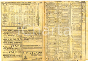 Documento originale, autentico 1943 WW2 Orario ferrovie linee MILANO NORDMEDA COMOVARESE BASILEAMILANO 1
