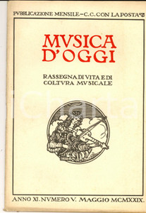 Giornale, rivista storica 1929 MUSICA D OGGI La vita nei canti popolari pugliesi Rivista anno XI nÂ°5 1