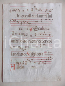 Libro, pubblicazione d epoca 1600 ca ANTIFONARIO ROMANO Pagina manoscritta canti rosso nero Salmo EXULTATE 1