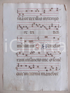 Libro, pubblicazione d epoca 1600 ca ANTIFONARIO ROMANO Pagina manoscritta canti rosso nero Salmo SEMEL 1