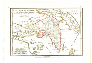 Stampa, bozzetto originale 1830 Anacharsis en GrÃ¨ce  ATTIQUE, MEGARIDE, EUBEE Gravure TARDIEU pl. 10 1