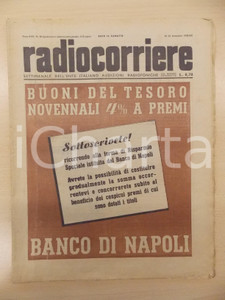 Giornale, rivista storica 1942 RADIOCORRIERE EIAR Trasmissioni Radio IGEA e Radio GIL Anno XVIII nÂ°38 1