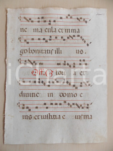 Libro, pubblicazione d epoca 1600 ca ANTIFONARIO ROMANO Pagina manoscritta canti rosso e nero Salmo GLORIA 1