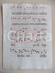 Libro, pubblicazione d epoca 1600 ca ANTIFONARIO ROMANO Pagina manoscritta canti rosso nero Salmo SPECIOSUS 1