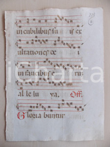 Libro, pubblicazione d epoca 1600 ca ANTIFONARIO ROMANO Pagina manoscritta rosso nero Salmo GLORIABUNTUR 1