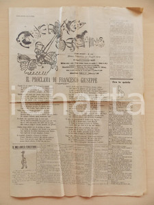 Giornale, rivista storica 1910 GUERIN MESCHINO Proclama di Francesco Giuseppe Giornale satirico ILLUSTRATO 1