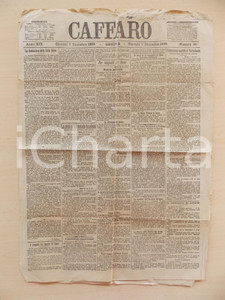 Giornale, rivista storica 1893 GENOVA Giornale CAFFARO Esecuzione capitale di Pietro KUNTZ Giornale 1