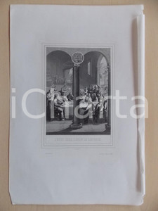 Stampa, bozzetto originale 1853 VIE DE N. S. JESUS CHRIST JÃ©sus chez Simon le lÃ©preux Gravure 28x42 1