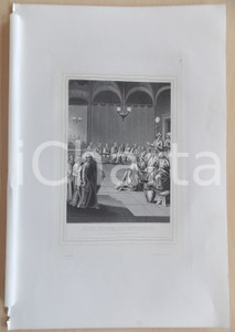 1853 VIE DE N. S. JESUS CHRIST Jésus lave les pieds à ses apôtres *Gravure 28x42