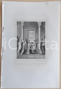 Stampa, bozzetto originale 1853 VIE DE N. S. JESUS CHRIST JÃ©sus dÃ©clare le premier commandament Gravure 1
