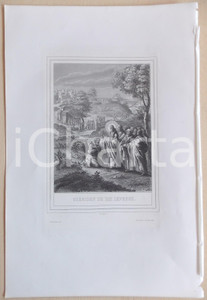 Stampa, bozzetto originale 1853 VIE DE N. S. JESUS CHRIST GuÃ©rison de dix lÃ©preux Gravure 28x42 1