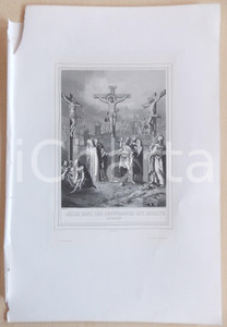 Stampa, bozzetto originale 1853 VIE DE JESUS CHRIST JÃ©sus dans ses souffrances abreuvÃ¨ de vinaigre Gravure 1