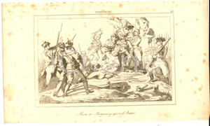 Stampa, bozzetto originale 1830 ca Domeny DE RIENZI Stati Uniti  Morte di Montgomery Stampa nÂ° 49 1