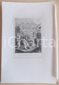 Stampa, bozzetto originale 1853 VIE DE N. S. JESUS CHRIST JÃ©sus apparait aux saintes femmes Gravure 28x42 1