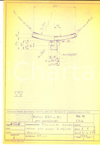 Stampa, bozzetto originale 1961 NAUTICA Motore 250 cc. fuoribordo  Raccordo diramazione Disegno MERLETTI 1