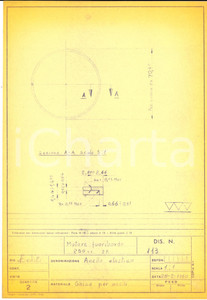 Stampa, bozzetto originale 1960 NAUTICA Motore 250 cc. fuoribordo  Anello elastico Disegno MERLETTI 1