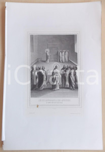 Stampa, bozzetto originale 1853 VIE DE N. S. JESUS CHRIST JÃ©sus apparait Ã  ses apÃ´tres Gravure 28x42 1
