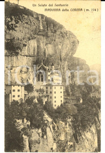 Cartolina originale da collezione 1911 SPIAZZI Santuario MADONNA DELLA CORONA Cartolina a Bianca PASETTI VILLANI 1