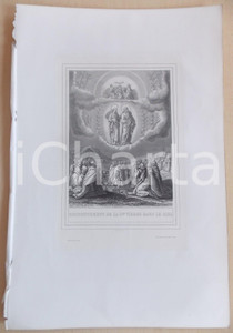 Stampa, bozzetto originale 1853 VIE DE N. S. JESUS CHRIST Couronnement Sainte Vierge dans le ciel Gravure 1