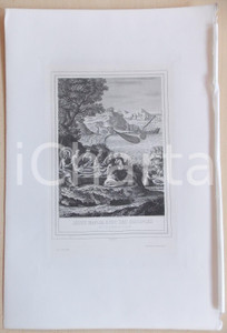 Stampa, bozzetto originale 1853 VIE DE JESUS CHRIST JÃ©sus mange avec disciples prÃ¨s mer de GalilÃ©e Gravure 1