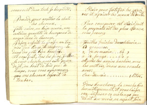 Oggetto da collezione cartaceo 1900 ca Segreti della VITA DOMESTICA Quaderno manoscritto FRANCESE 26 pp. 1