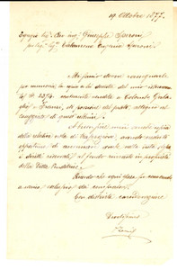 Documento originale, autentico 1877 VARESE Notaio E. ZANZI su istrumento COLOMBO e FRANZI Lettera 1