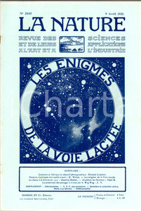 Giornale, rivista storica 1921 LA NATURE Les Ã©nigmes de la VOIE LACTEE Revue ILLUSTREE SCIENCE nÂ° 2453 1
