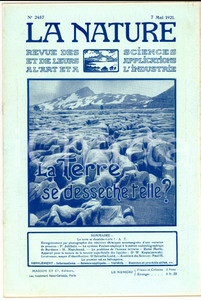 Giornale, rivista storica 1921 LA NATURE La Terre se dessÃ¨chetelle? Revue ILLUSTREE SCIENCE nÂ° 2457 1