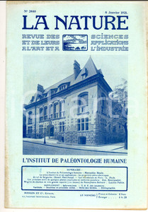 Giornale, rivista storica 1921 LA NATURE Institut de Paléontologie humaine Revue ILLUSTREE SCIENCE n°2440 1