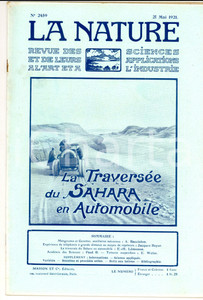 Giornale, rivista storica 1921 LA NATURE La traversÃ©e du SAHARA en automobile Revue ILLUSTREE nÂ° 2459 1
