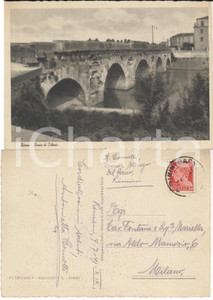 Autografo originale 1941 RIMINI Ponte di Tiberio Autografo Antonietta COMOLLI cartolina FG 1
