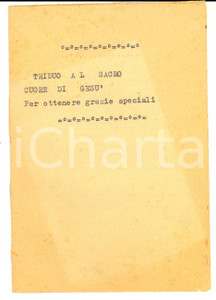 Libro, pubblicazione d epoca 1960 ca Triduo al SACRO CUORE di GESU  per ottenere grazie speciali Preghiera 1