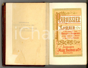 Libro, pubblicazione d epoca 1885 Nouveau PAROISSIEN ROMAIN Office dimanches et fetes Ed.  BARBOU LIMOGES 1