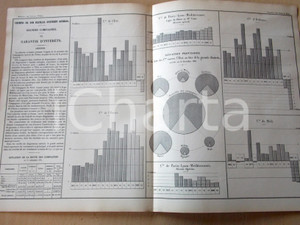 Mappa, planimetria storica 1882 FRANCE CHEMINS DE FER Garantiesdes grandes Compagnies Planche nÂ°15 49x33 1