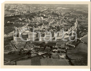 Fotografia d epoca originale 1940 ca CARCASSONNE F VuÃ© aÃ©rienne de la ville Photo 16x13 cm 1