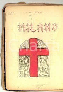 Oggetto da collezione cartaceo 1911 MILANO Quaderno Letizia BELLONI Poesie GiosuÃ¨ CARDUCCI Manoscritto 1