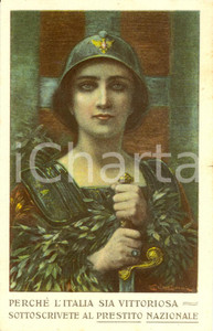 Cartolina originale da collezione 1917 ca WW1 PERCHE L ITALIA SIA VITTORIOSA Prestito Nazionale Cartolina FP NV 1