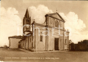 Cartolina originale da collezione 1950 ca COAZZE TO Chiesa parrocchiale di SANTA MARIA del PINO Cartolina FG NV 1