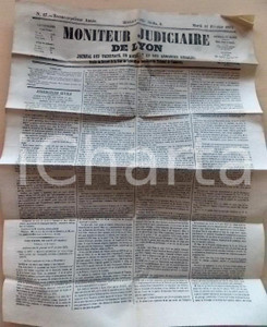 Giornale, rivista storica 1873 LYON Moniteur judiciaire  Instance de la Compagnie Lyonnaise des Omnibus 1