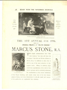 Materiale pubblicitario d’epoca 1896 LONDON THE ART ANNUAL  Numero su Marcus STONE Volantino pubblicitario 1