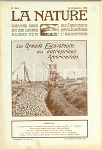 Giornale, rivista storica 1918 LA NATURE Grands excavateurs des entreprises amÃ©ricaines Revue nÂ° 2347 1