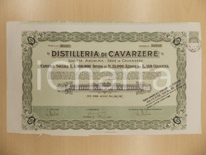 Oggetto da collezione cartaceo 1931 DISTILLERIA DI CAVARZERE VE Certificato azionario al portatore 3 1